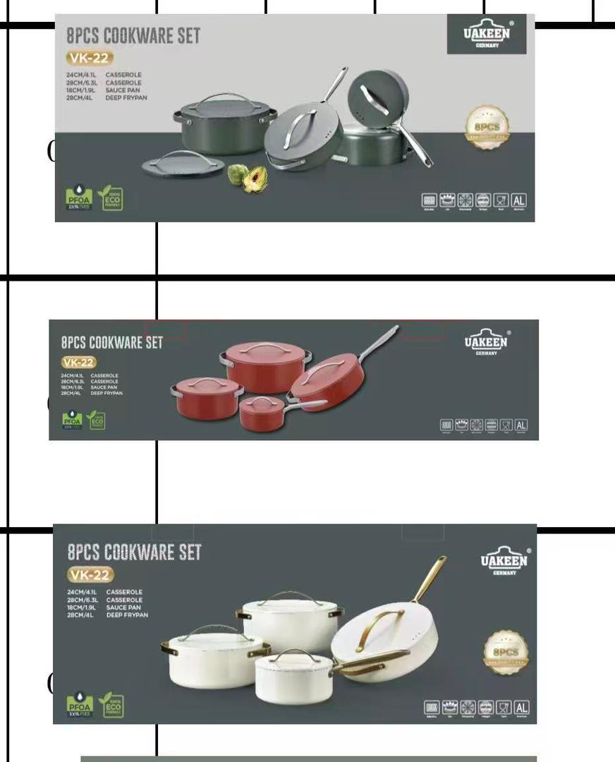 8pcs Uakeen cookware