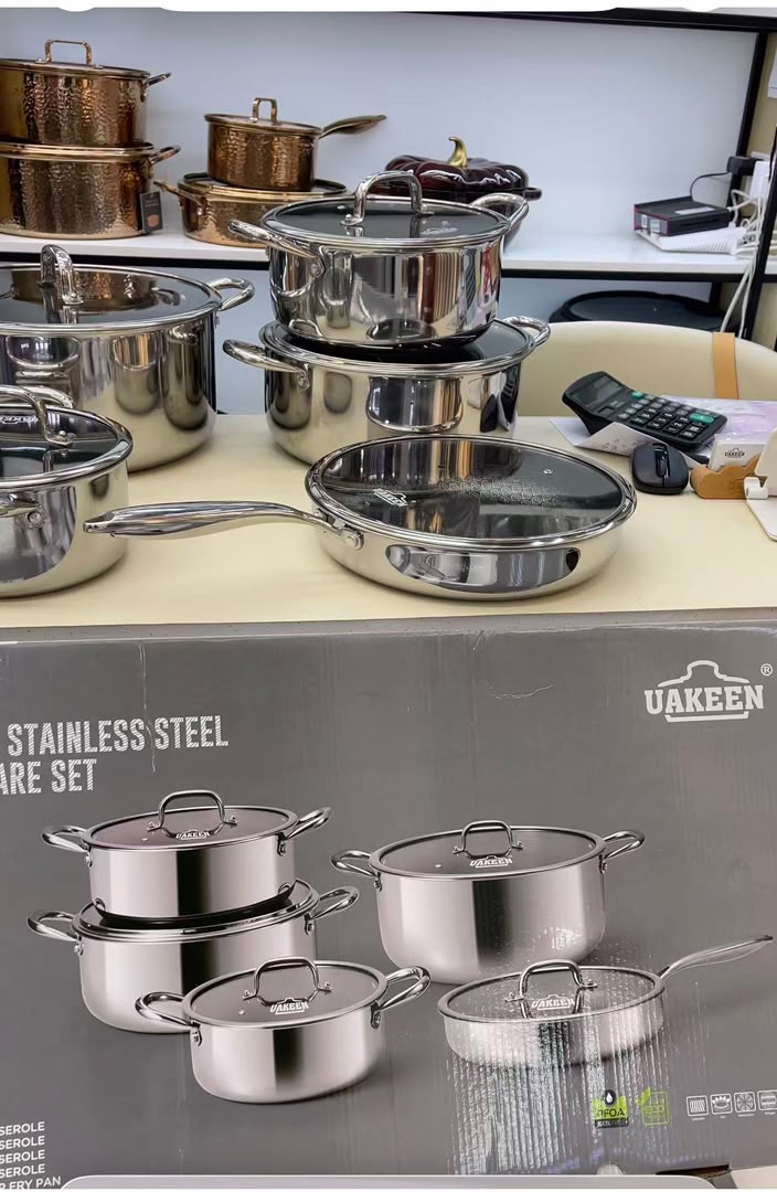 10pcs Tri-ply Uakeen stainless pot (instant pick up)