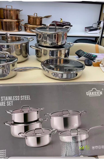 10pcs Tri-ply Uakeen stainless pot (instant pick up)