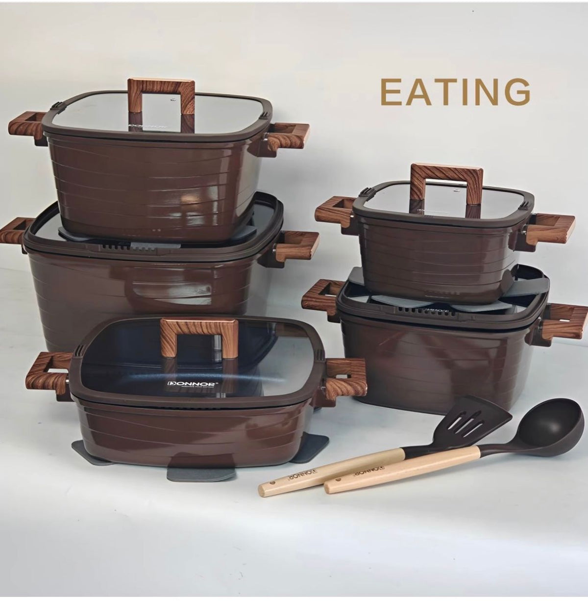 DONNOR 2 Crest Non-Stick Cookware Pot Set (Instant Pickup)
